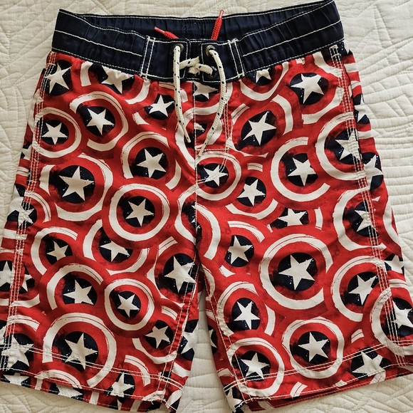 Gap Kids Marvel Captain America Swim Trunks/Board Shorts - Picture 1 of 6